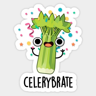 Celery-brate Cute Veggie Celery Pun Sticker